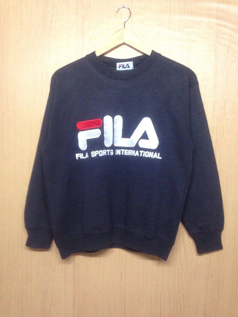 Rare Vintage Fila Italia Spellout Embroidery Sweatshirt Vtg Fila Sports International Big Logo Crewneck Pullover Jacket