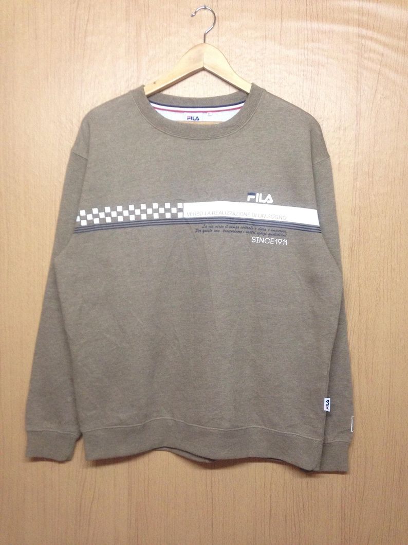 Rare Vintage Fila Sweatshirt Jumper Fila Biella Italia Spellout Fila Crewneck Jacket