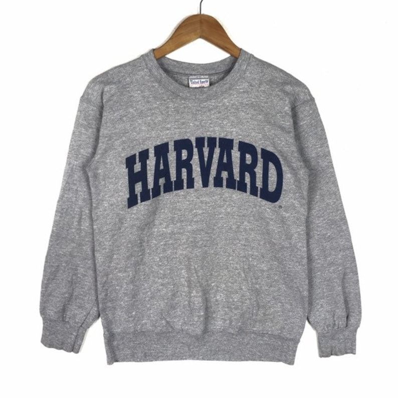 Rare Vintage Harvard Sweatshirt Big Logo Crew Neck Sweatshirt Jumper Pullover Small Size
