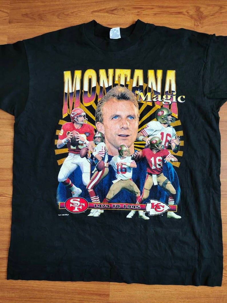 Rare Vintage Joe Montana 90'S Nfl Football Salem Sportswear Shirt