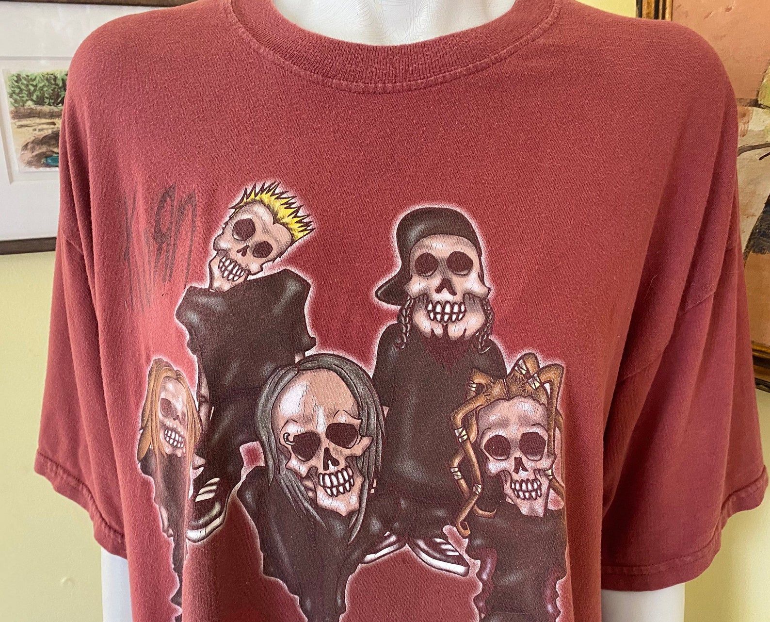 Rare Vintage Korn Sadida Skulls Band T Shirt