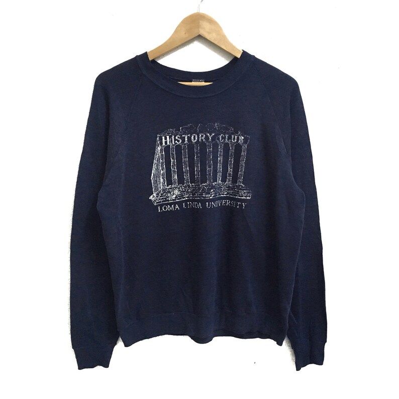 Rare Vintage Loma Linda University Big Logo Crewneck Sweatshirts Jumper Pullover L Fit M Size
