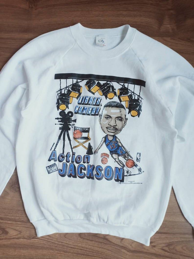 Rare Vintage Mark Jackson Caricature 90'S New York Knicks Shirt