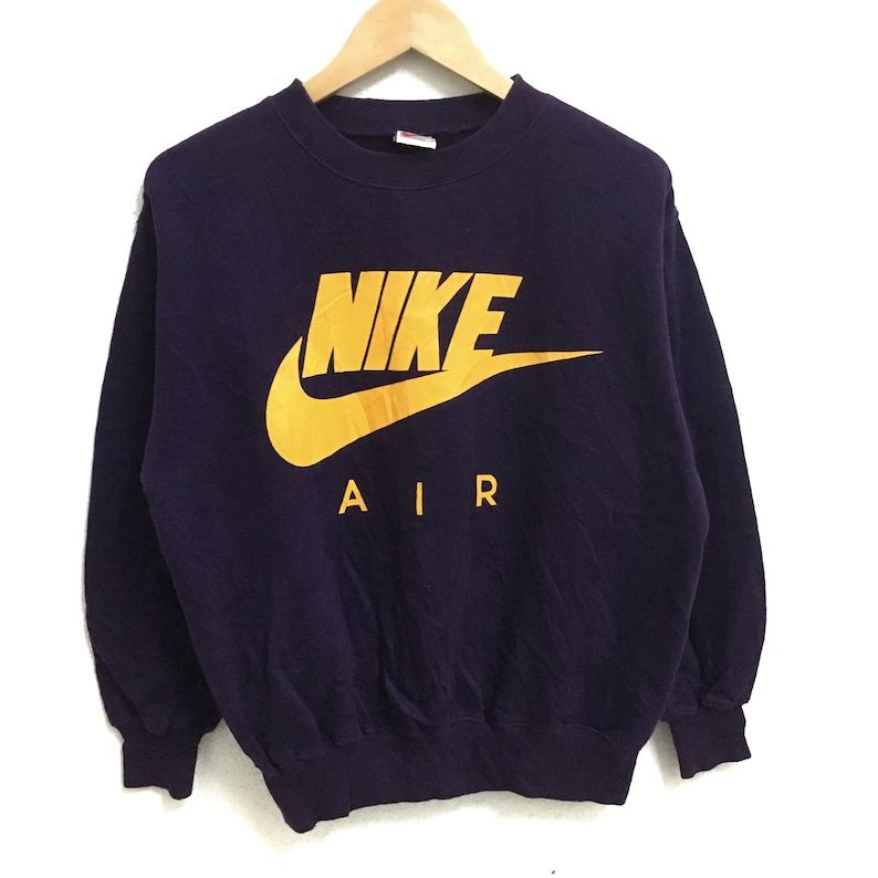 Rare Vintage Nike Air Big Logo Purple Colour Crew Neck Sweatshirts Jumper Pullover Medium Size rare vintage nike air big logo purple colour crew neck sweatshirts jumper pullover medium size h4eia