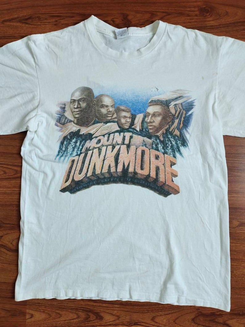 Rare Vintage Nike Mount Dunkmore Nba Basketball Jordan Barkley Robinson Pippen Shirt