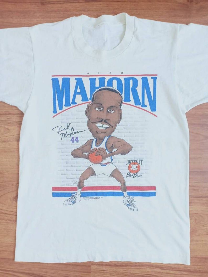 Rare Vintage Rick Mahorn Caricature 80'S Shirt