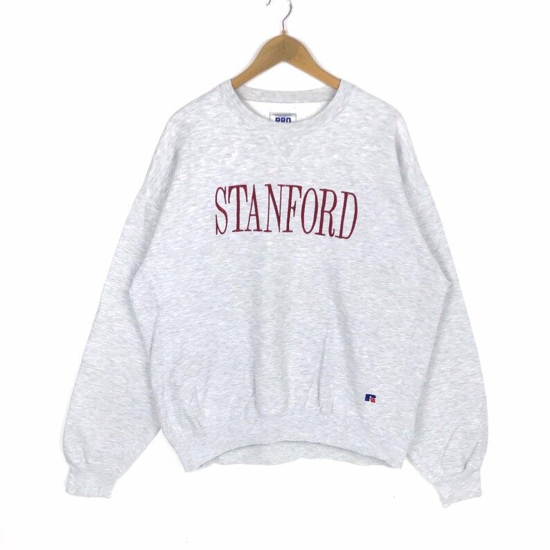 Rare Vintage Russell Athletic Sweatshirt Standford Spellout Embroidery Logo Pullover Sweater Fashion Streetwear Rap Tees Hip Hop Swag 90S