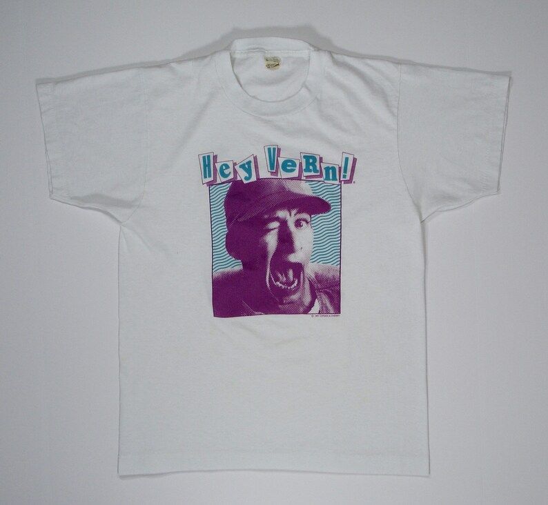 Rare Vintage T Shirt Hey Vern Its Ernest Xs S White Paper Thin 80S Tee Screen Stars Tv Show Jim Varney Extra Small Hip Hop Punk Rock