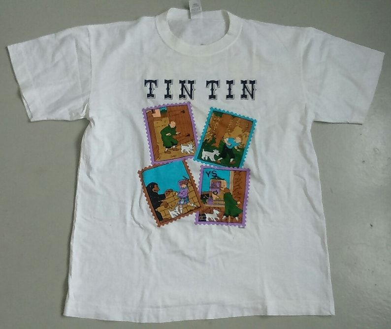 Rare Vintage Tin Tin Cartoon Tshirt