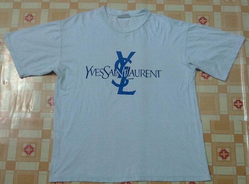 Rare Vintage Yves Saint Laurent Ysl Tricots Pour Homme Big Logo Ysl