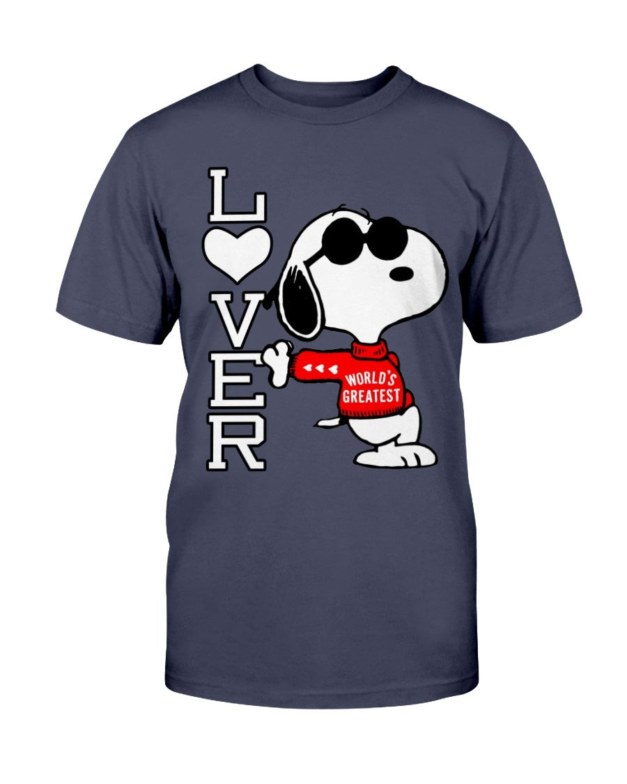 Red Snoopy Worlds Greatest Lover Peanuts T Shirt 211221