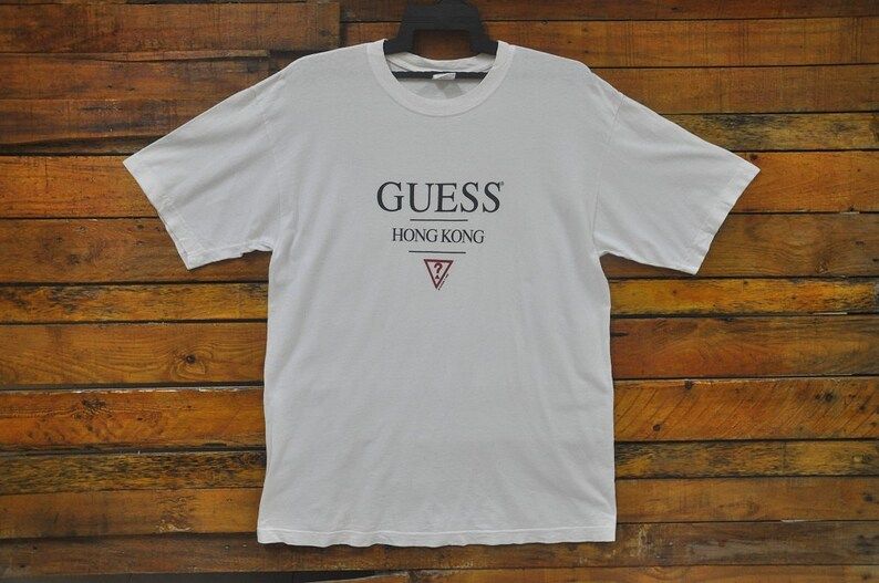 Reserve For Vintagegianni Rare Vintage 90S Guess Spell Out T Shirtvintage Guess Hong Kong Shirtguess Jeansstreet Fashionhip Hop