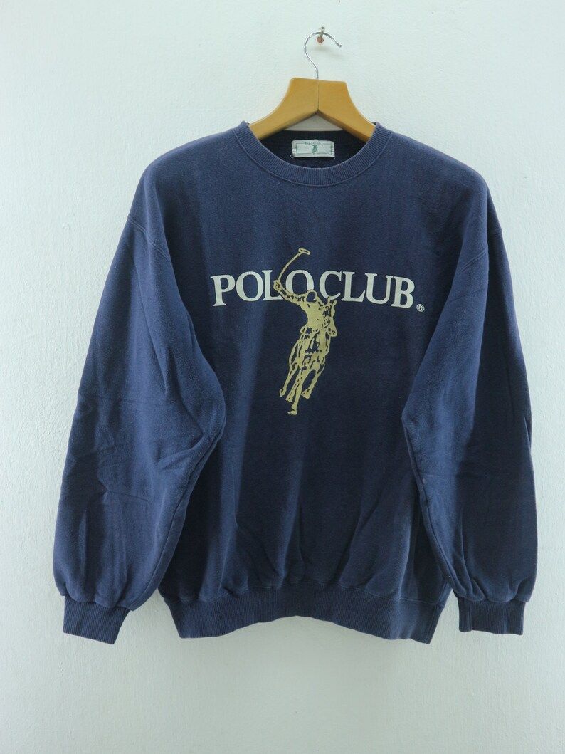 Reserve Vintage Polo Club Big Logo Sweatshirt Pull Over Urban Fashion