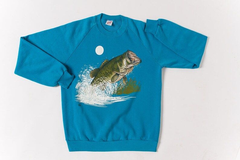 Reserved For Candletownusa 80S Vintage Sweatshirt Bass Fishing 80S Vintage Unisex Arge Jerzees Comfy Chill Vibes