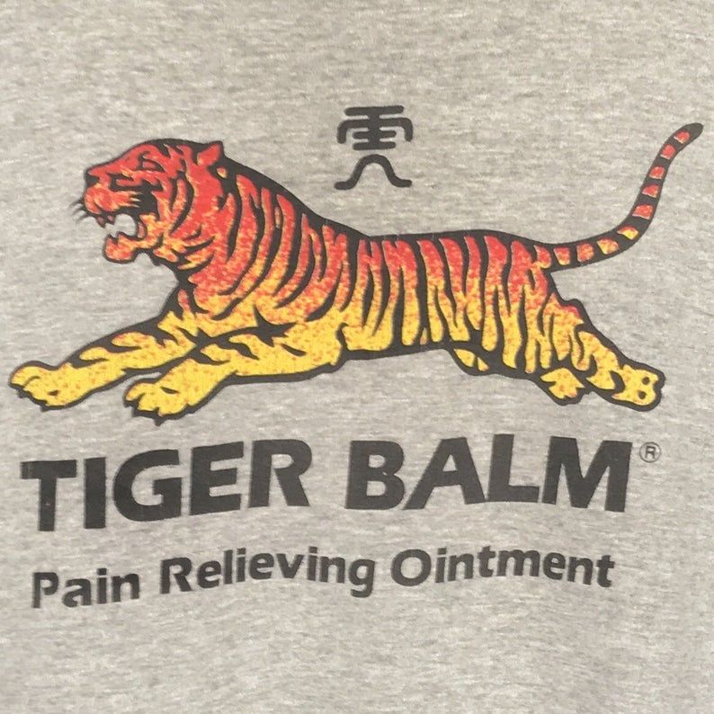 Reserved For Jason, Do Not Buy 90S Tiger Balm Promo Shirt Vintage Heather Grey Tiger Balm Pain Relieving Ointment Double Sided Advertisi