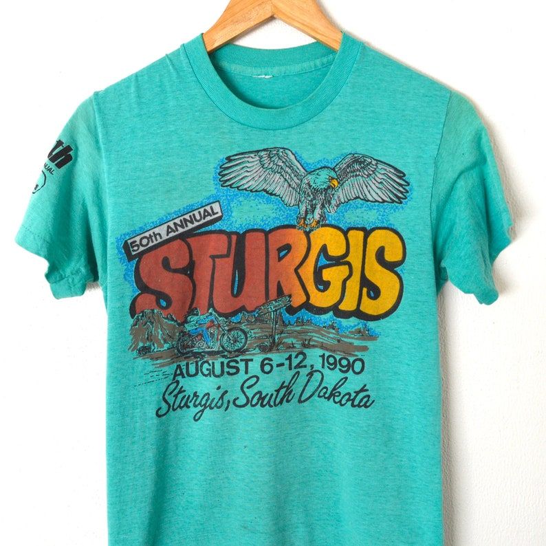 Reserved For Lita Vintage 1990 Sturgis Shirt Motorcycle Rally T Shirt 50Th Anniversary Black Hills Rally