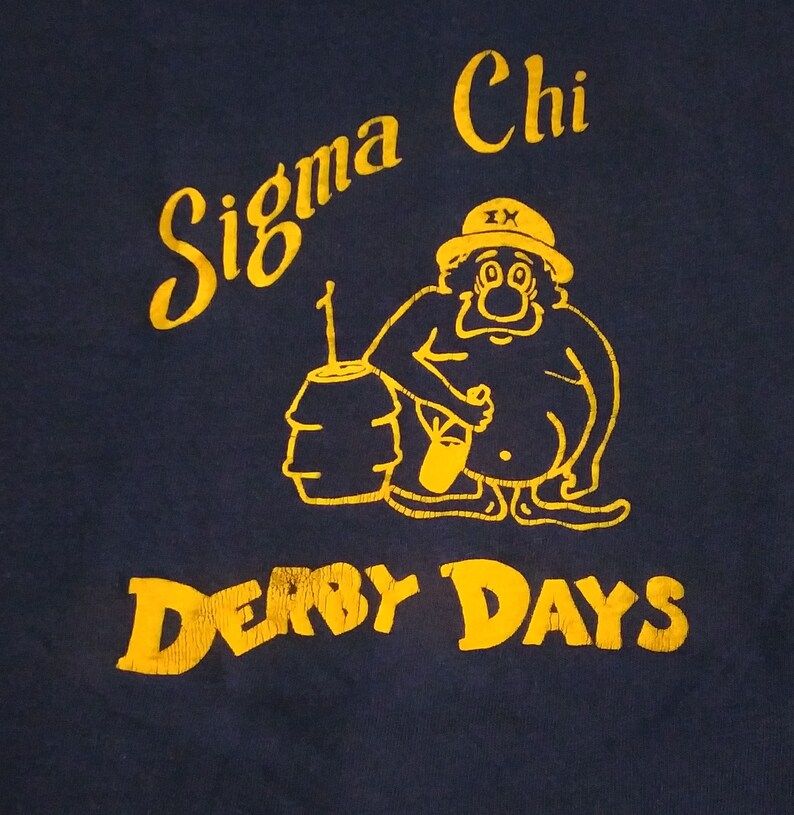 Reserved For Luca Vintage 70S 80S Sigma Chi Derby Days Dark Blue T Shirt