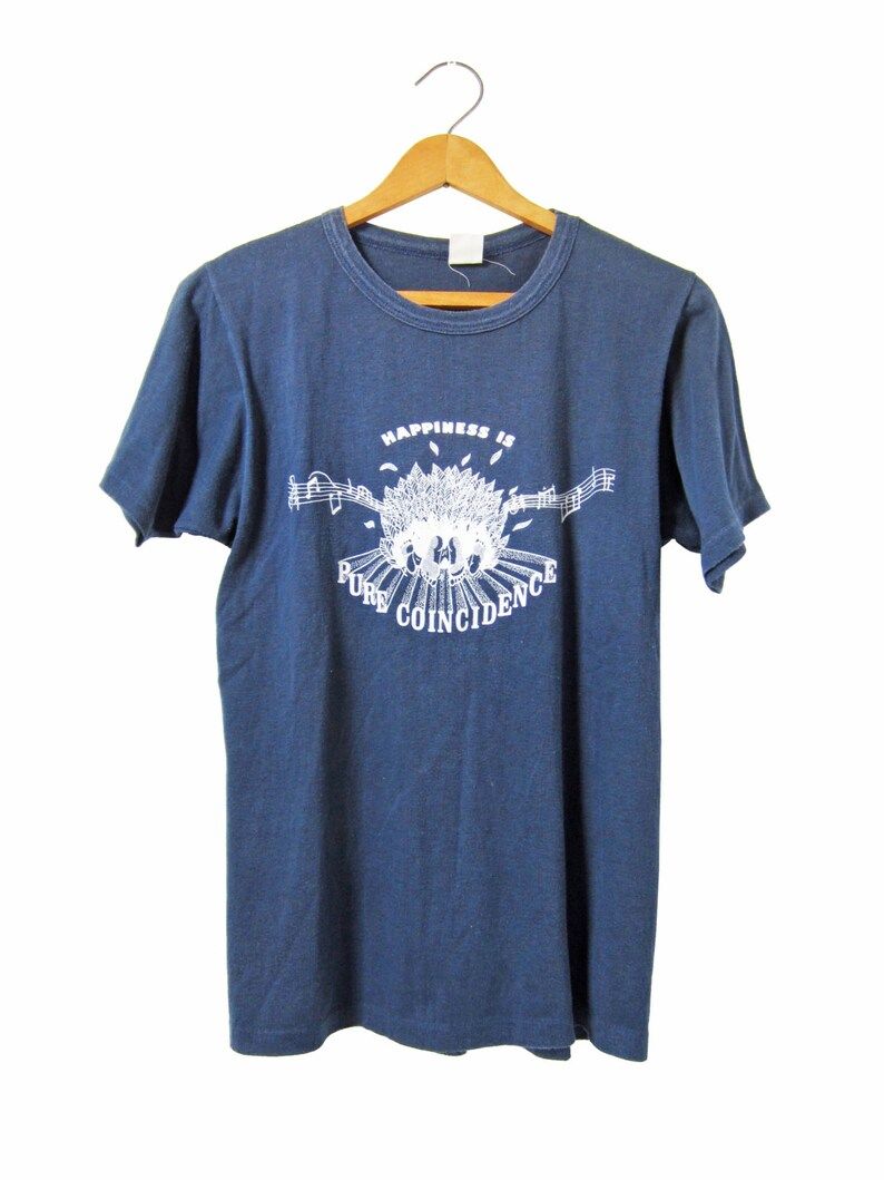 Reserved For Nakisa Vintage 70S Happiness T Shirt Blue Fall Coincidence