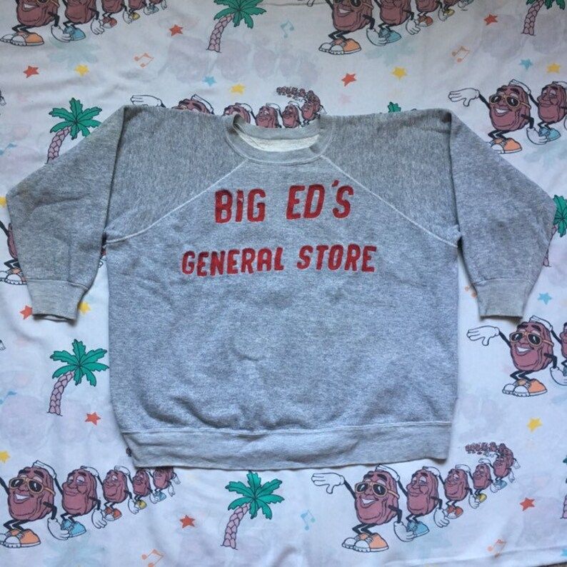 Reserved Vintage 60S Big Eds General Store Chain Stitch Sweatshirt Edium Gray Heather
