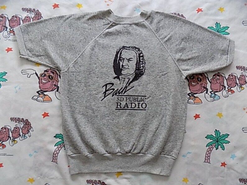 Reserved Vintage 80S Bach Public Radio Short Sleeved Sweatshirt Size Small Classical Music