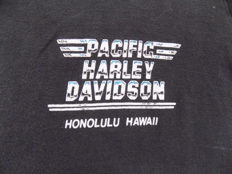 Reserved Vintage 80S Pacific Harley Davidson Hawaii T Shirt Size Small By Crazy Shirts Biker Motorcycle