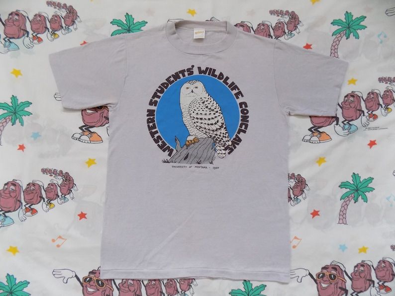 Reserved Vintage 80S Western Students Wildlife Conclave T Shirt Size Small 1984 Animal Print