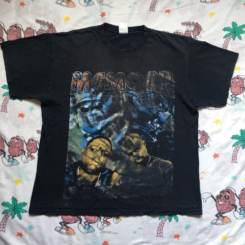 Reserved Vintage 90S Biggie Tupac Memorial T Shirt Xl 1997 Rap Tee Please Stop The Violence