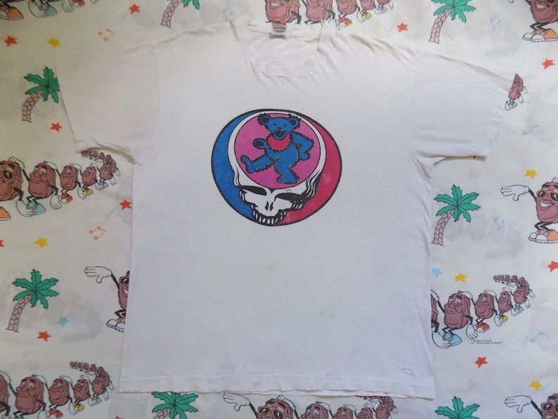 Reserved Vintage 90S Grateful Dead Skull Dancing Bear Parking Lot T Shirt Thrashed