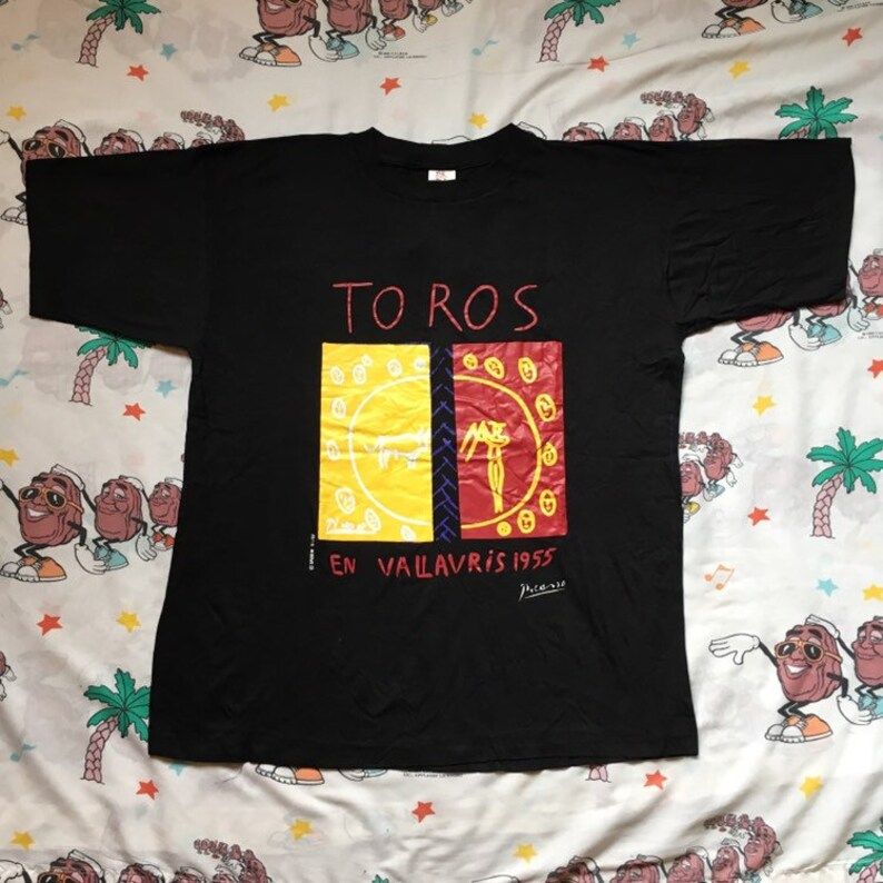 Reserved Vintage 90S Picasso Toros En Vallauris 1955 T Shirt Arge 1991 92 New With Tags Abstract Artwork
