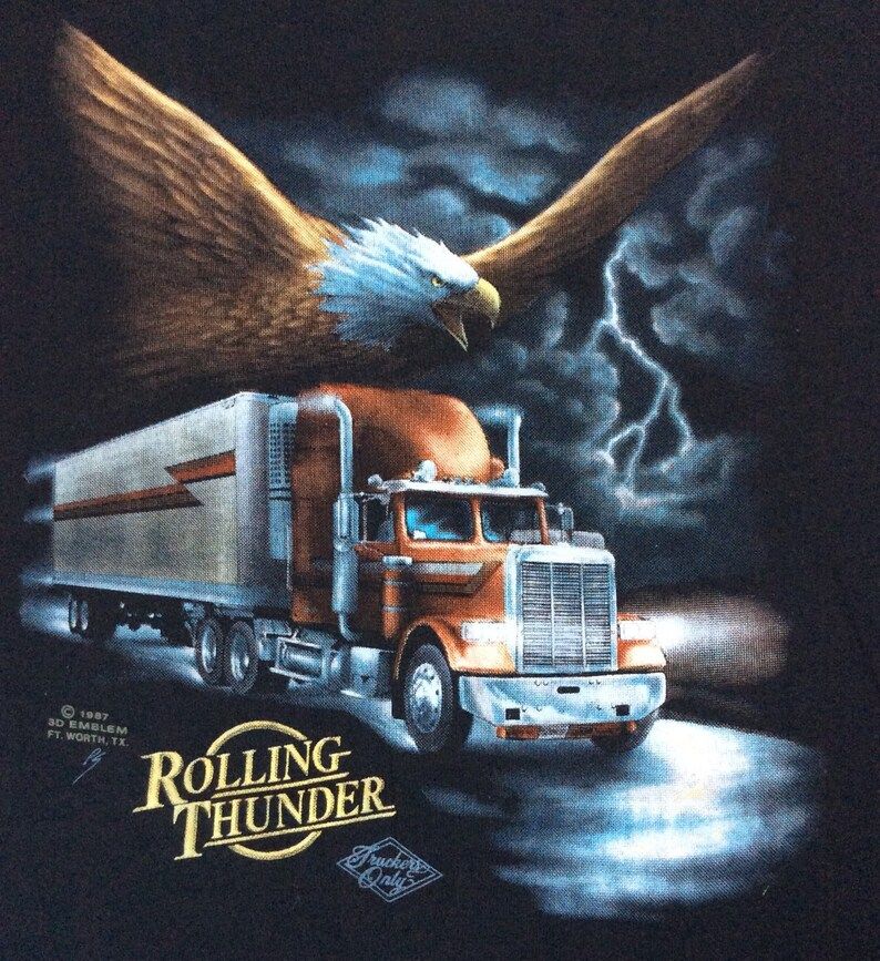 Reserviert 1987 Deadstock Truckers Only 3D Emblem Paper Thin Soft Vintage Shirt