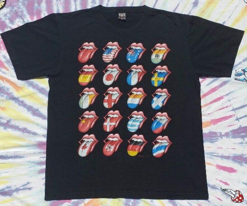 Rolling Stones World Tour International Flags Xl T Shirt