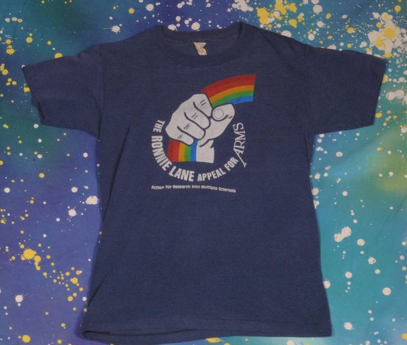 Ronnie Lane Appeal For Arms 1983 Jeff Beck Eric Clapton Jimmy Page Rock T Shirt