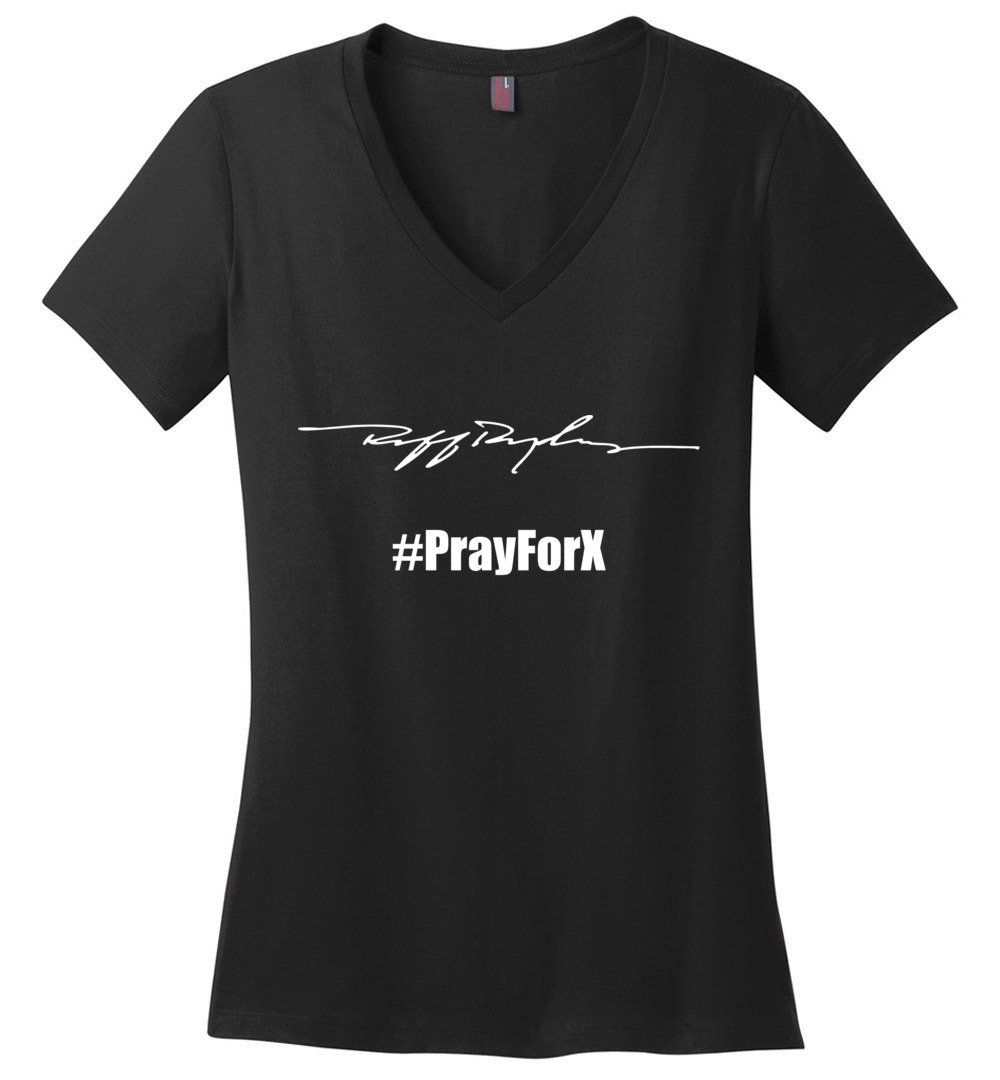 Ru-ff Ry-de-rs Pray For X #PrayforX Ladies V-neck