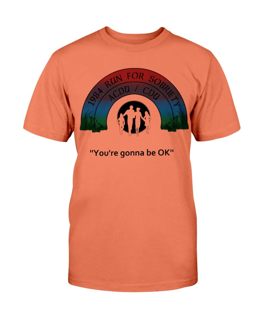 Run For Sobriety T Shirt 1984 Rare Vintage Rainbow Orange T Shirt 211026