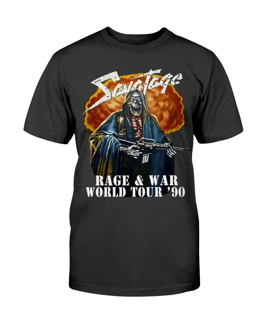 Savatage Rage War World Tour 1990 Thrash Metal Rock T Shirt 211129