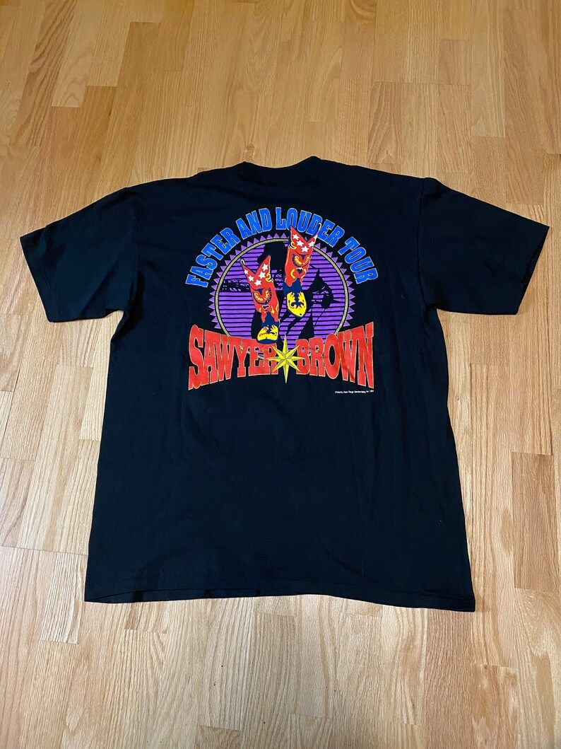 Sawyer Brown Faster And Louder 1994 Black Single Stitch Tour T Shirt