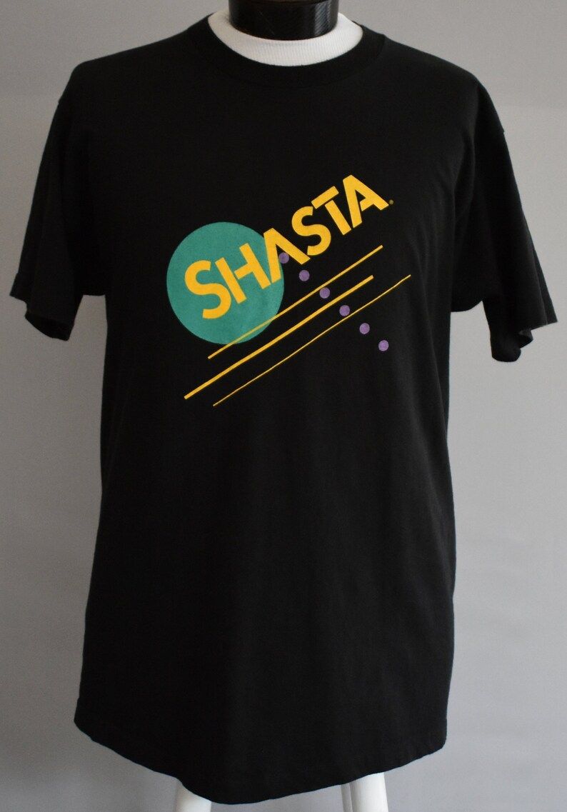 Shasta Soda Tee Vintage 80S Pop Art T Shirt 1980S New Wave Advertising Shirt