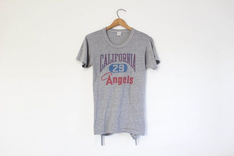 Shredded Vintage Anaheim California Angels Baseball T Shirt Medium