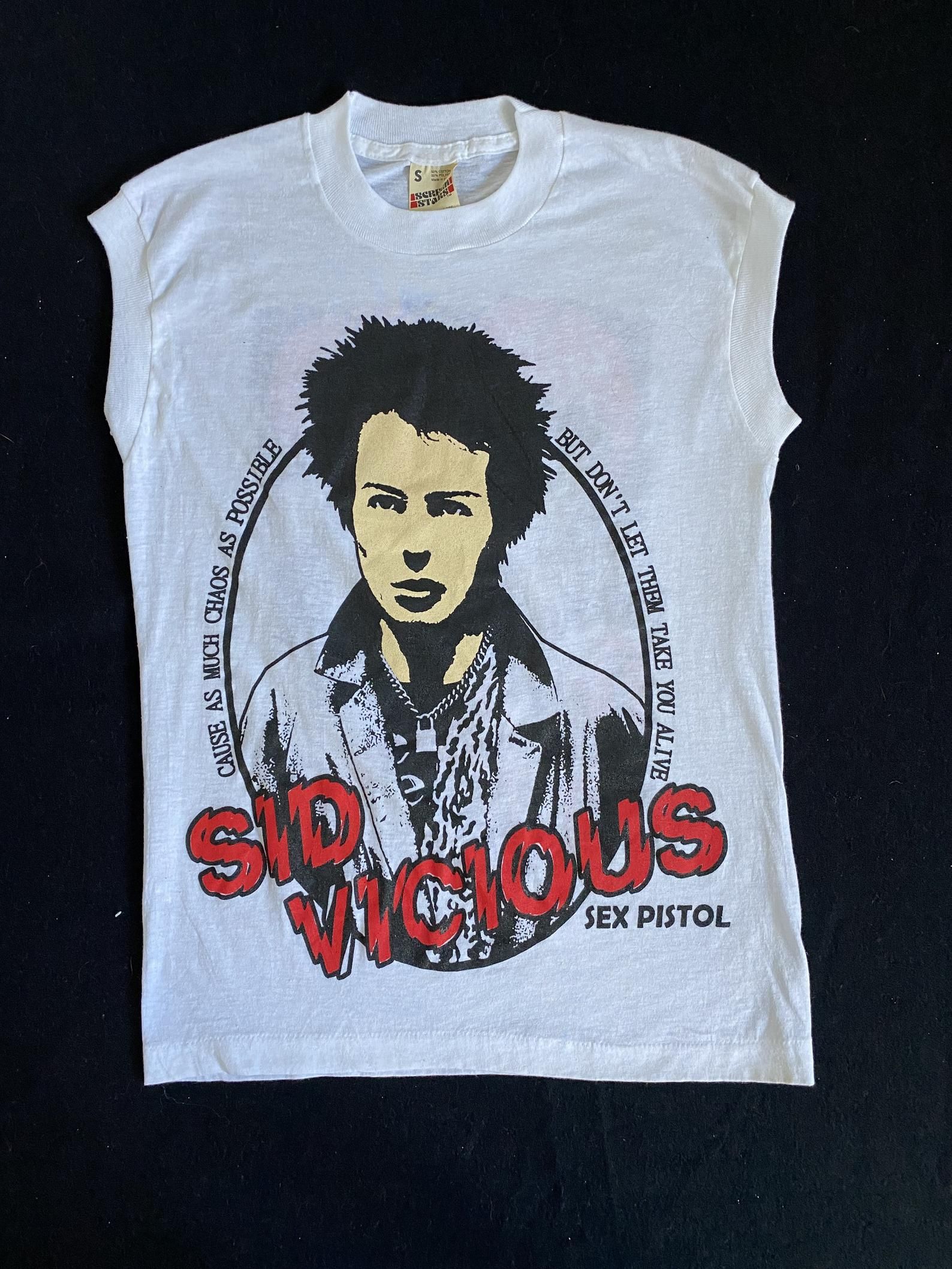 Sid Vicious Sex Pistols Sid Nancy Till Death Do Us Part 80'S Very Rare Double Sided Vibrant Graphics Sleeveless T Shirt S sid vicious sex pistols sid nancy till death do us part 80s very rare double sided vibrant graphics sleeveless t shirt s cfcn7