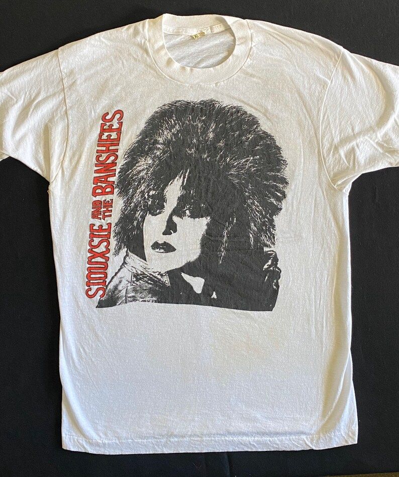 Siouxsie And The Banshees Rare 80S Vintage Big And Bold Front And Back Graphics Rock Concert White T Shirt