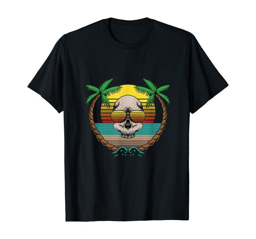 Skull Beach Retro Vintage Eighties Beach Surfer Style Gifshirt Clothing shirt