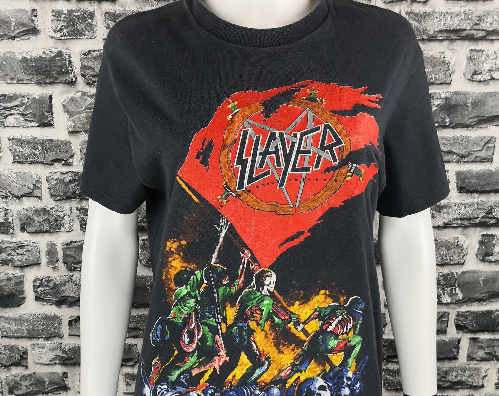 Slayer 1988 Vintage T-Shirt World Sacrifice Tour Shirt Mega Rare Tee /Hanging Boy/Mandatory Suicide