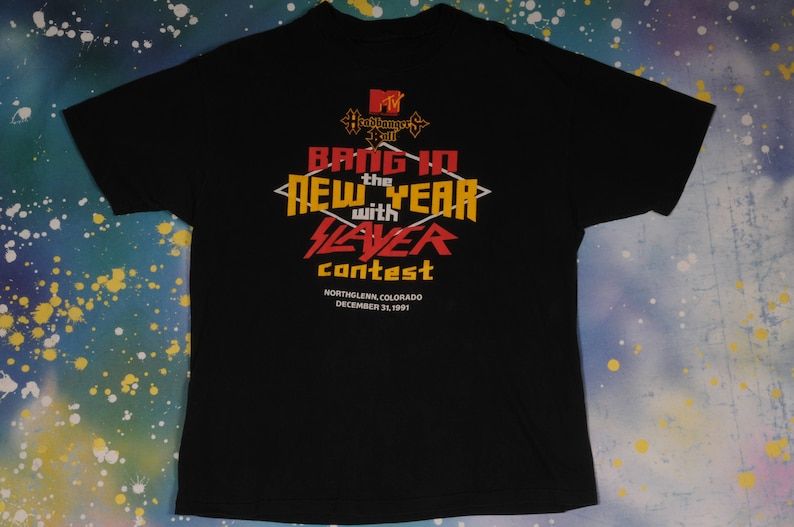 Slayer 1991 New Year Mtv Headbangers Ball Metal Rock T Shirt