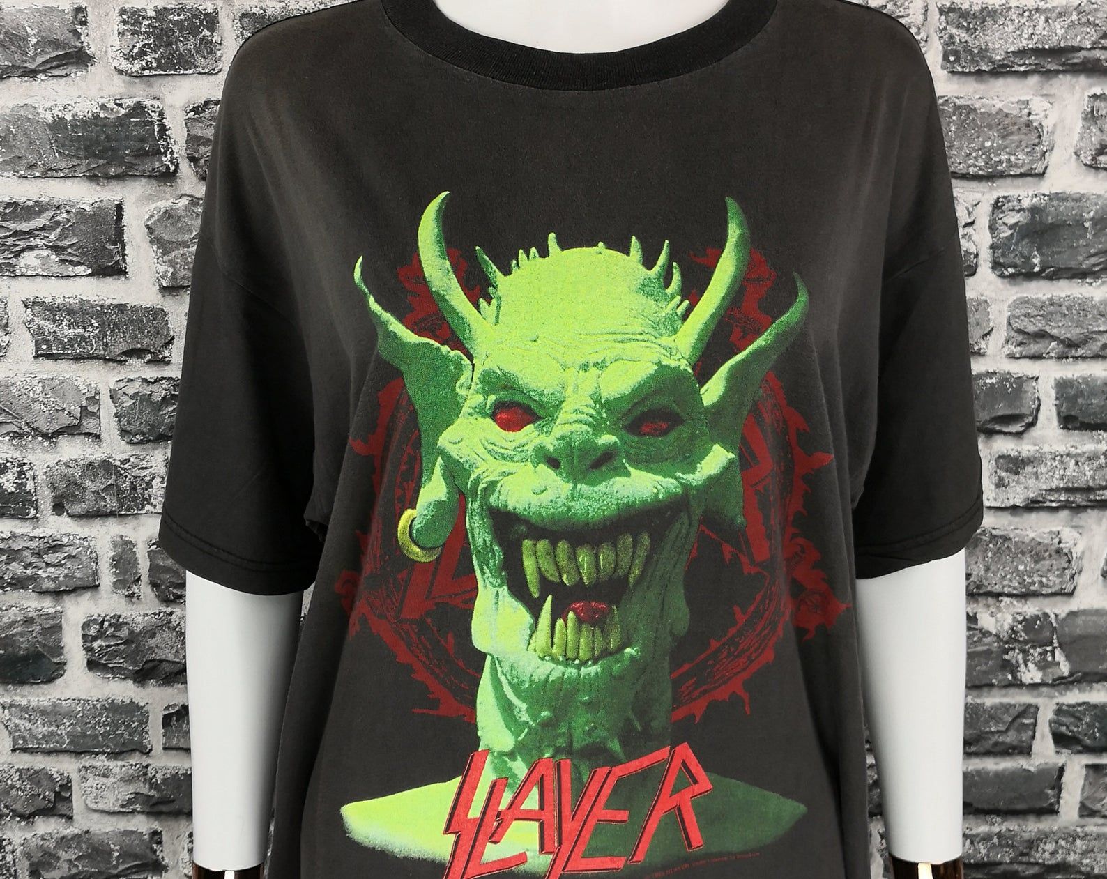 Slayer 1995 Vintage T-Shirt Root Of All Evil / Mandatory Suicide / Thrash Metal Band / Hanging Boy