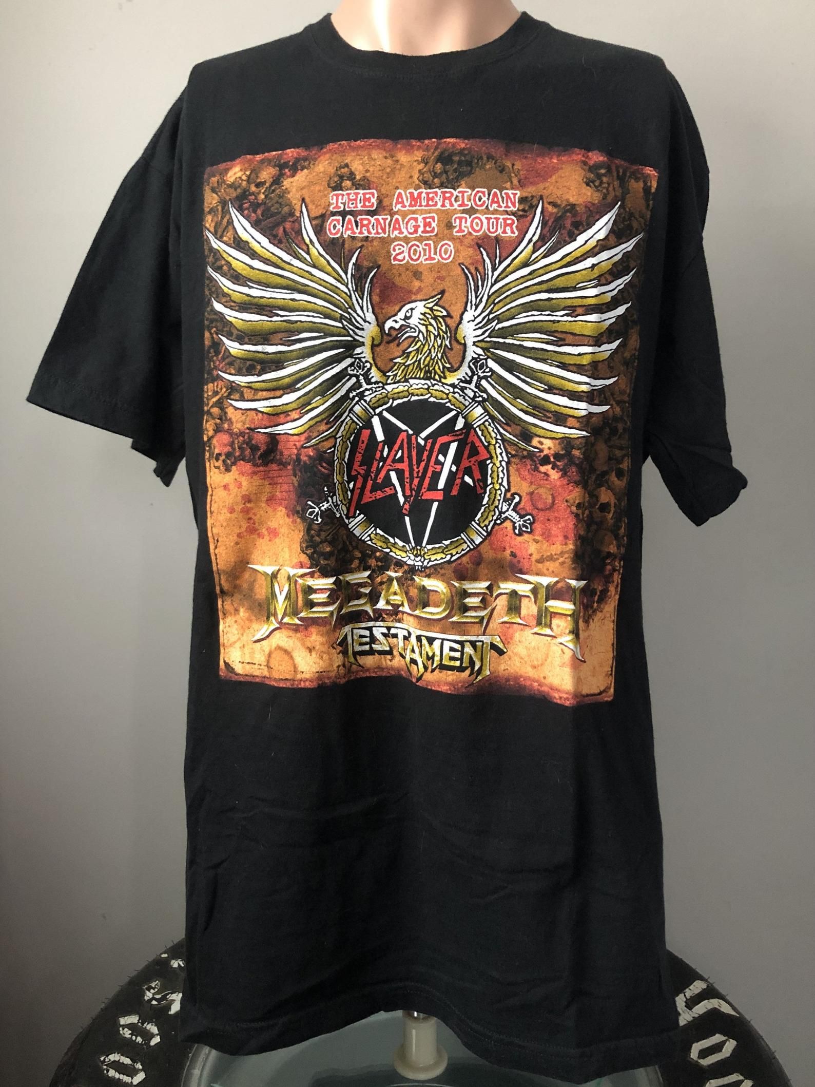 Slayer Megadeth Testat American Carnage Tour T-Shirt