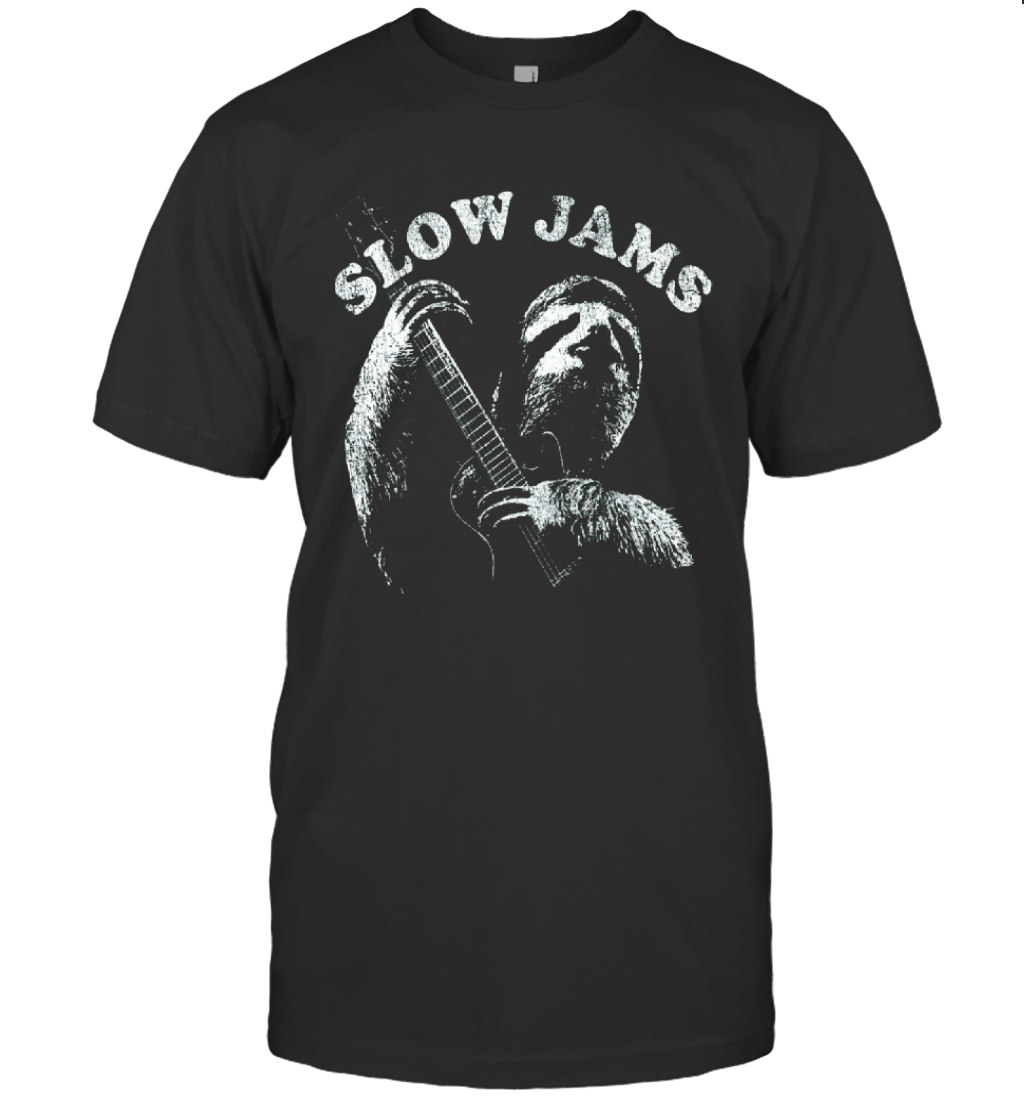 Sloth Playing Guitar Slow Jams Vintage Graphic T Shirt T-Shirt