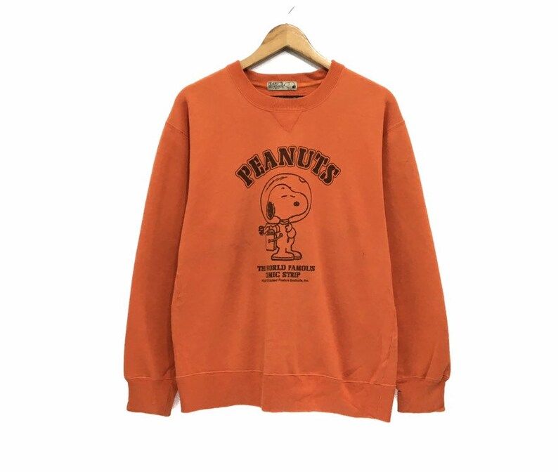 Snoopy Astronaut Crewneck Sweatshirt Jumper Big Logo Pullover