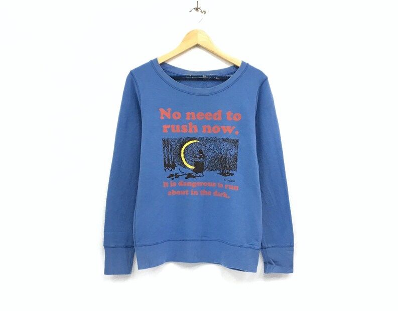 Snufkin Crewneck Sweatshirt Big Print Spell Out Logo Pullover