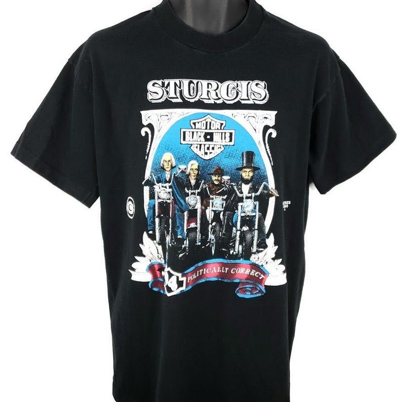 Sturgis Bike Rally Vintage 90s 1994 Rushmore Presidents Shirt