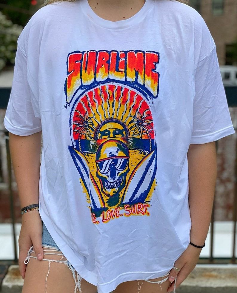 Sublime Live Love Surf Vintage Style Tee